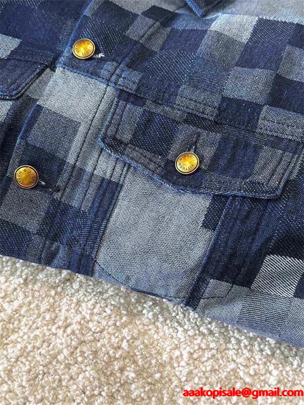秋冬限定 デニムスタイル 高品質 ブルーグラフィック Louis Vuitton ルイヴィトン スーパーコピー ジャケット