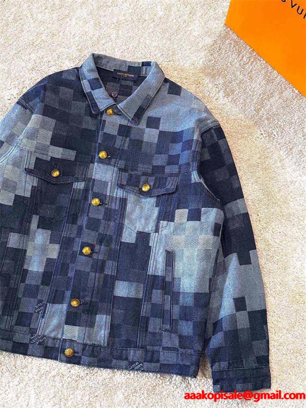 秋冬限定 デニムスタイル 高品質 ブルーグラフィック Louis Vuitton ルイヴィトン スーパーコピー ジャケット