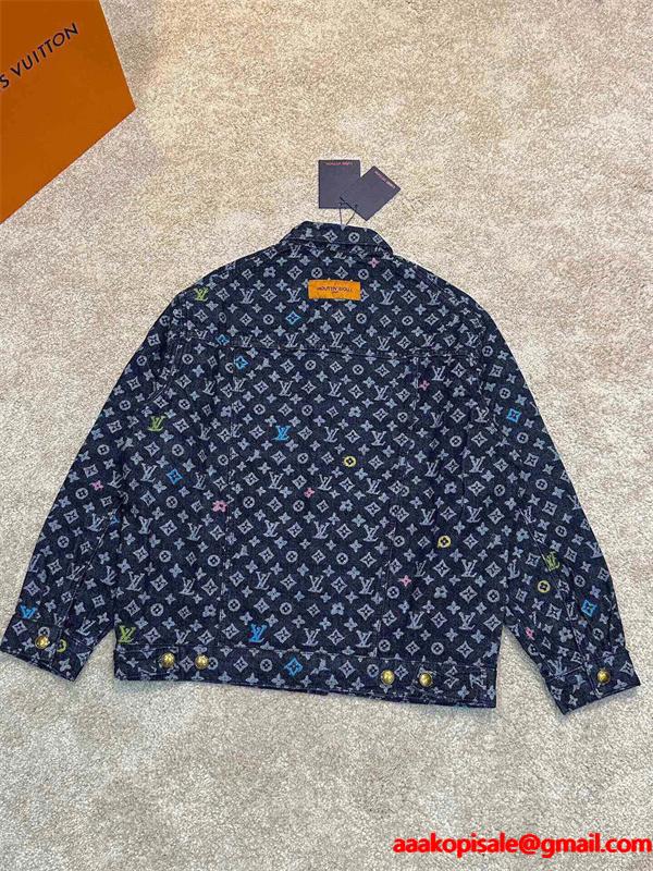   Louis Vuitton ルイヴィトン 偽物 ジャケット 着回し抜群の新デザイン トレンド感満載 ネイビーモノグラム