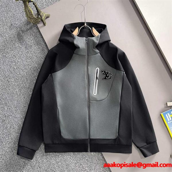 2025秋冬注目 スポーティスタイル グレーブラックコンビ Louis Vuitton ルイヴィトン コピー ジャケット