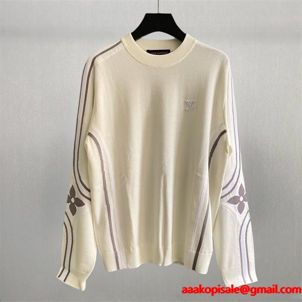 Louis Vuitton ルイヴィトン 偽物 ニット 売れ筋 2025秋冬注目 シンプル上品 アイボリーデザイン