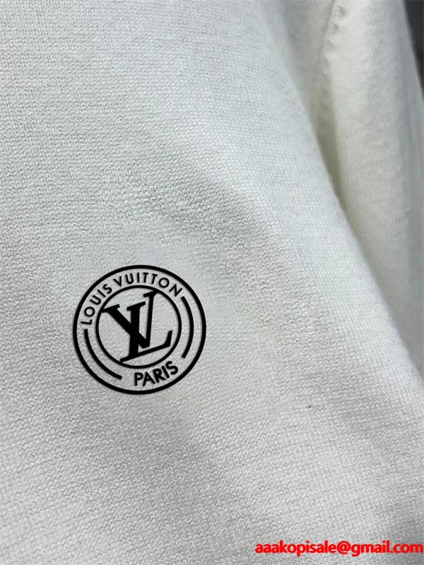 売れ筋おすすめモデル クラシックサークルロゴデザイン Louis Vuitton ルイヴィトン 偽物 ニット ブラック＆ホワイト