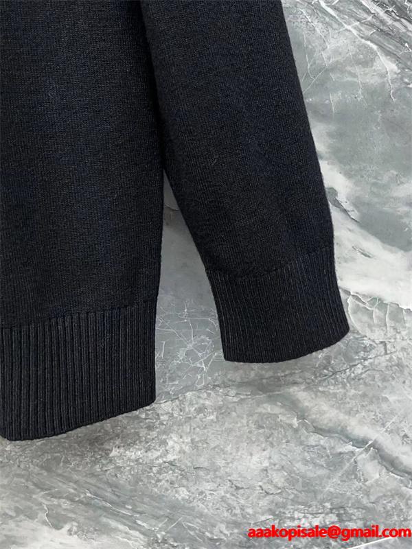  Louis Vuitton ルイヴィトン 偽物 ニット ブラック＆ホワイト 秋冬新作 カジュアルクラシック ロゴ刺繍