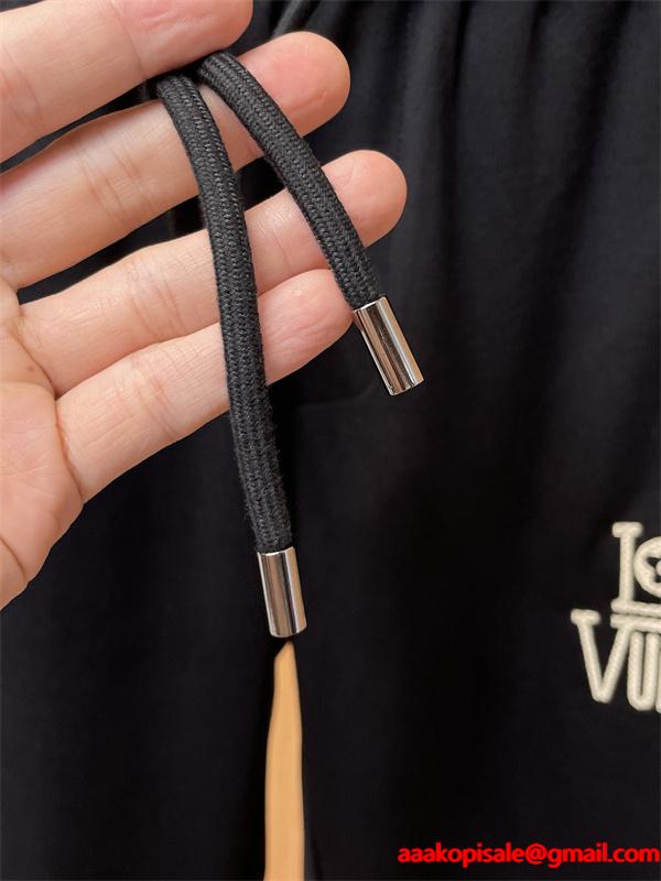 Louis Vuitton  ルイヴィトン コピー スウェットパンツ秋冬新作 ブラック サイドロゴデザイン