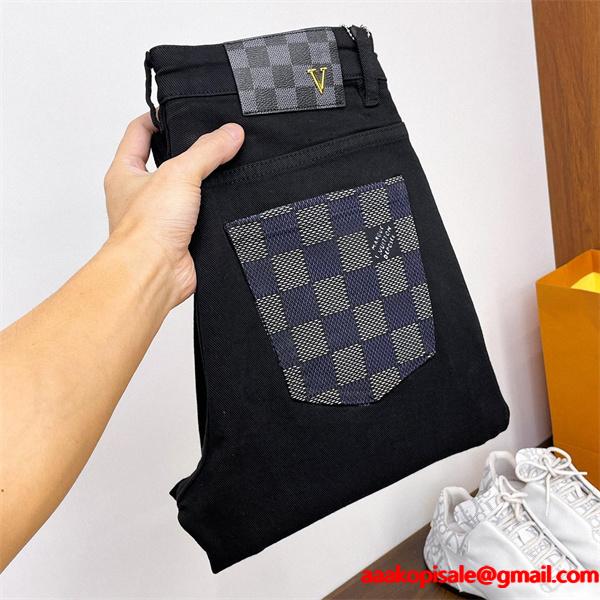 2025秋冬限定 チェックポケットデザイン Louis Vuitton ルイヴィトン スーパーコピー デニムパンツ