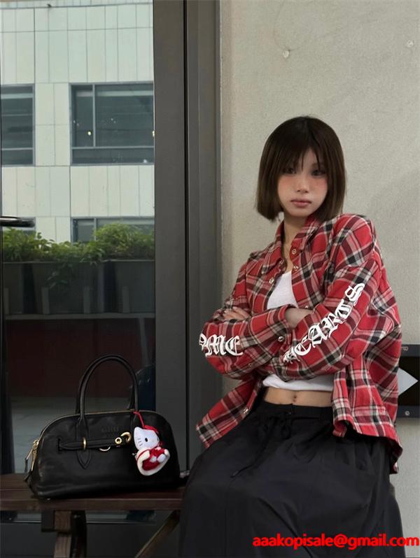 2025秋冬新作 ブルー レッド チェックシャツデザイン Chrome Hearts クロムハーツ コピー フランネルシャツ