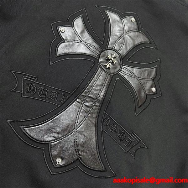 Chrome Hearts クロムハーツ 2025秋冬限定 ブラック クロスジップデザイン 偽物 パーカー 季節限定モデル