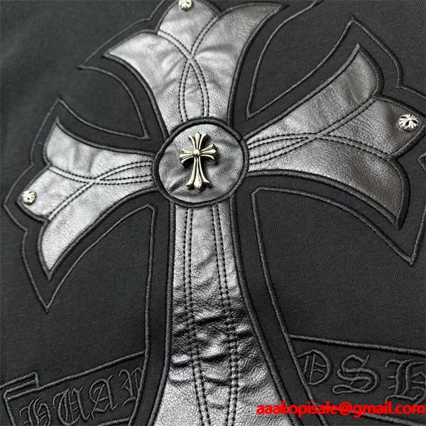 Chrome Hearts クロムハーツ 2025秋冬限定 ブラック クロスジップデザイン 偽物 パーカー 季節限定モデル