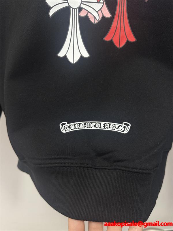 Chrome Hearts クロムハーツ 限定モデル ホワイト カラフル クロスロゴ刺繍デザイン コピー パーカー