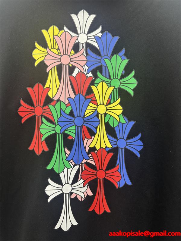 Chrome Hearts クロムハーツ 限定モデル ホワイト カラフル クロスロゴ刺繍デザイン コピー パーカー