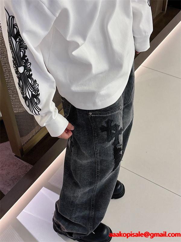 定番人気 ブラック ホースシュー Chrome Hearts クロムハーツ ロゴスリーブ コピー トレーナー 高品質　