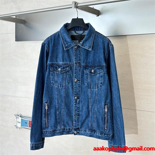 2025秋冬新作 ブルー デニム カジュアルデザイン Chrome Hearts クロムハーツ スーパーコピー ジャケット