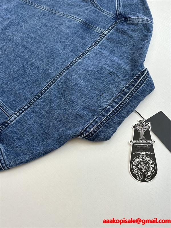 2025秋冬新作 ブルー デニム カジュアルデザイン Chrome Hearts クロムハーツ スーパーコピー ジャケット