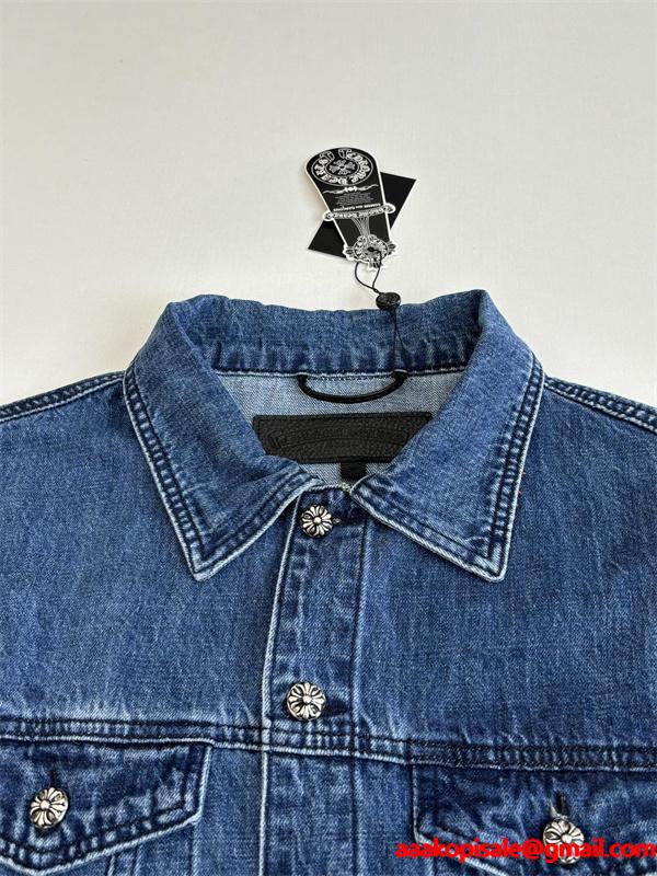 2025秋冬新作 ブルー デニム カジュアルデザイン Chrome Hearts クロムハーツ スーパーコピー ジャケット