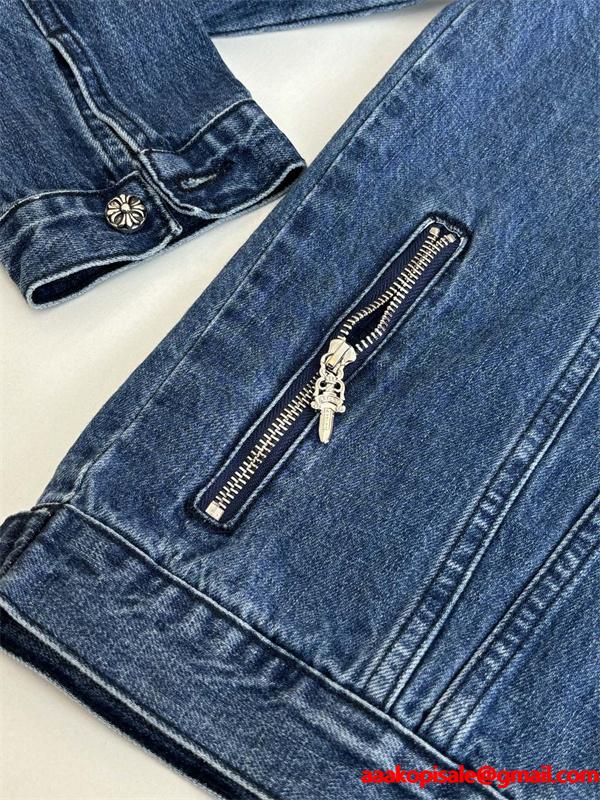 2025秋冬新作 ブルー デニム カジュアルデザイン Chrome Hearts クロムハーツ スーパーコピー ジャケット