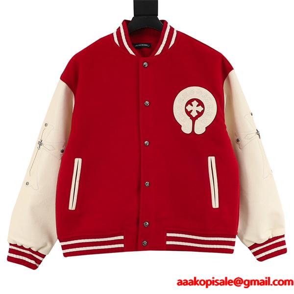 Chrome Hearts クロムハーツ 激安 スタジャン レザー切替 ワッペン刺繍 ジャケット 2025年秋冬 新作 高品質