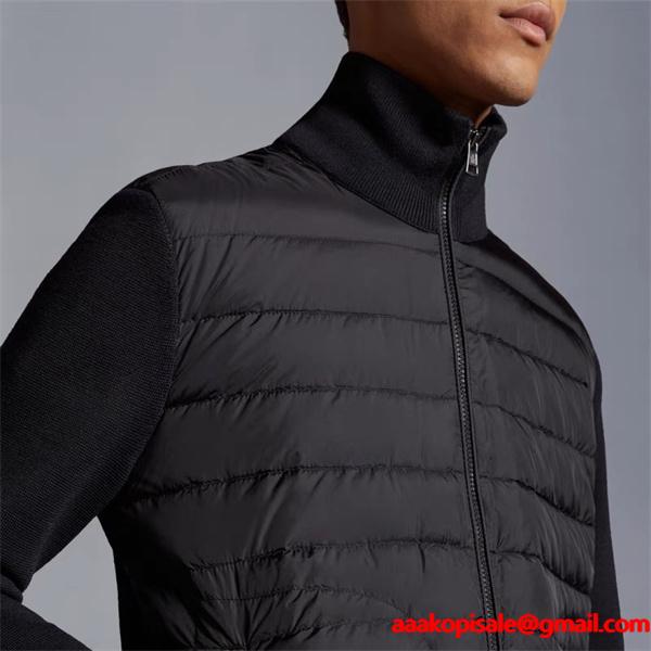 Moncler モンクレール 激安 メンズ ダウン ニットジャケット ブラック 2025年秋冬 新作