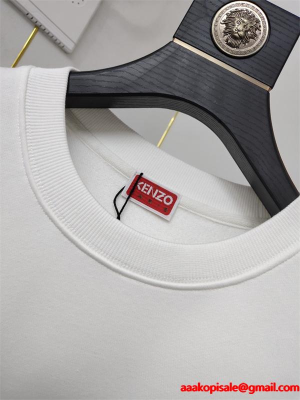 Kenzo ケンゾー 激安 スウェット トレーナー ロゴ刺繍 ホワイト 2025年秋冬 新作