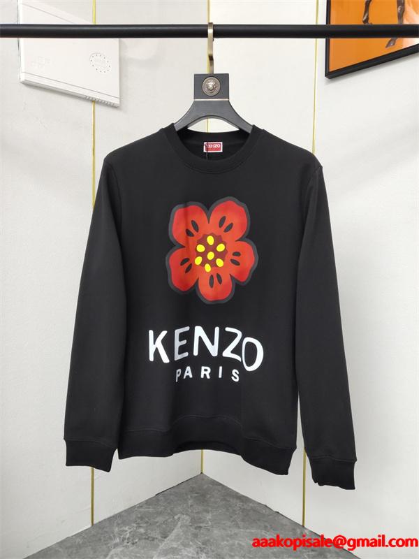 Kenzo ケンゾー 激安 フラワーロゴ スウェット トレーナー ブラック 2025年秋冬 新作
