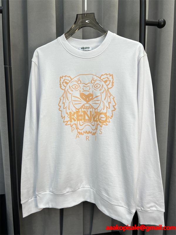 Kenzo ケンゾー 激安 タイガーロゴ スウェット トレーナー ホワイト 2025年秋冬 新作