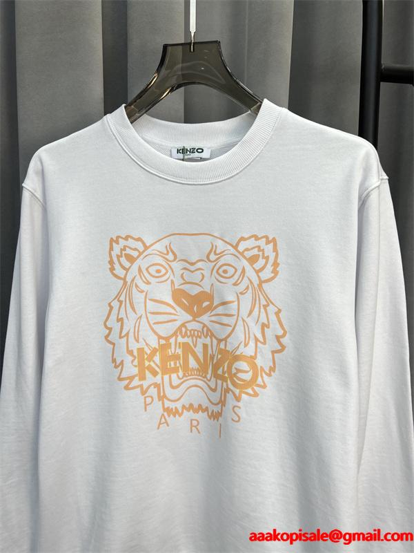 Kenzo ケンゾー 激安 タイガーロゴ スウェット トレーナー ホワイト 2025年秋冬 新作