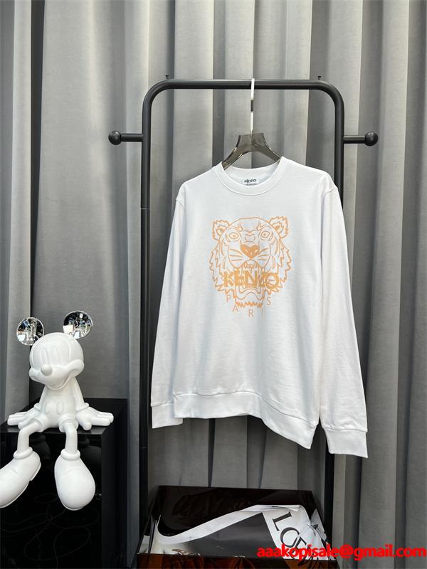 Kenzo ケンゾー 激安 タイガーロゴ スウェット トレーナー ホワイト 2025年秋冬 新作