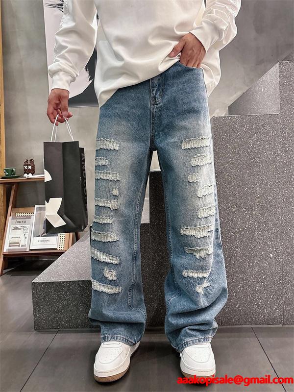 限定モデル グレー ダメージデザイン Chrome Hearts クロムハーツ スーパーコピー デニムパンツ