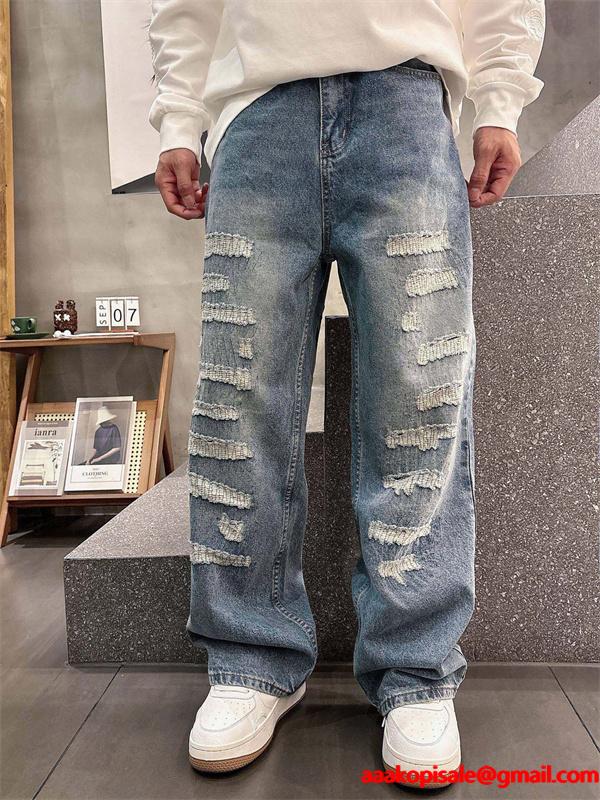 限定モデル グレー ダメージデザイン Chrome Hearts クロムハーツ スーパーコピー デニムパンツ