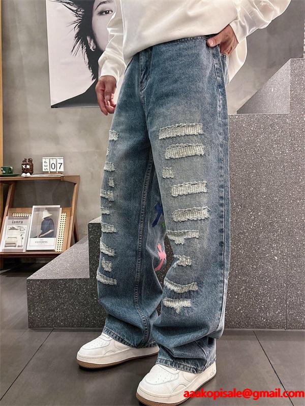 限定モデル グレー ダメージデザイン Chrome Hearts クロムハーツ スーパーコピー デニムパンツ