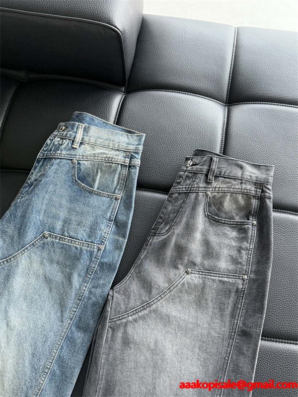 Chrome Hearts クロムハーツ 新作 グレー クロス刺繍デザイン コピー デニムパンツ 洗練