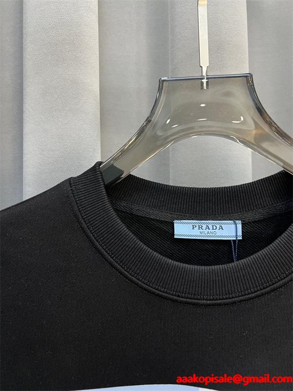 Prada プラダ 2025秋冬限定 ホワイト グラフィックプリントデザイン 柔らか カジュアル 偽物 スウェット