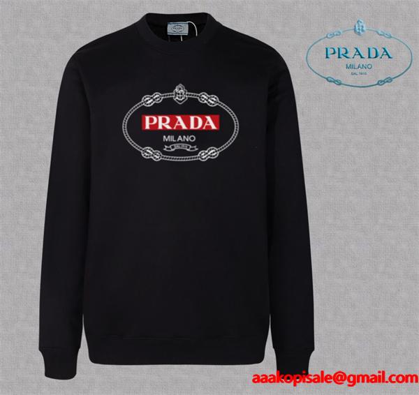 定番人気 ホワイト クラシックロゴデザイン 高級 モード Prada プラダ スーパーコピー スウェット