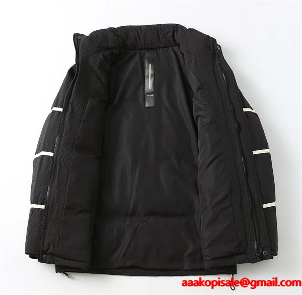 最新作 ブラック Prada プラダ ラインデザイン 防風 機能性 偽物 ダウンジャケット 保温性 高級