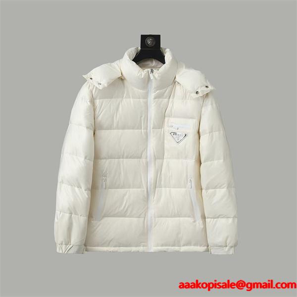 冬新作 ブラック Prada プラダ シャイニーデザイン 高品質 防風 コピー ダウンジャケット