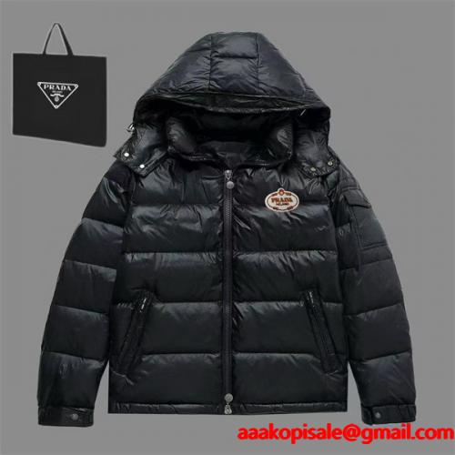 ダウンジャケット メンズ トレンドプラダ ブラック 防風 防寒対策 2025