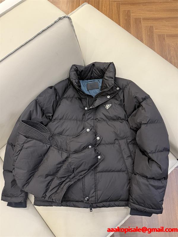 ダウンジャケット ブラック ブルー ハードルーク 高品質 2025秋冬アウター PRADA プラダ コピー 