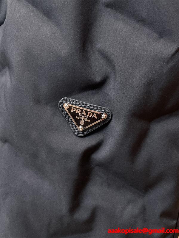 PRADA スーパーコピー プラダ ブラック ダウンパンツ クォイル縫製 直筒 高品質2025秋冬ボトム