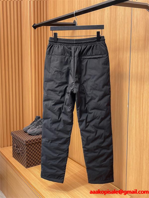 PRADA スーパーコピー プラダ ブラック ダウンパンツ クォイル縫製 直筒 高品質2025秋冬ボトム