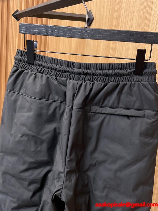 PRADA スーパーコピー プラダ ブラック ダウンパンツ クォイル縫製 直筒 高品質2025秋冬ボトム