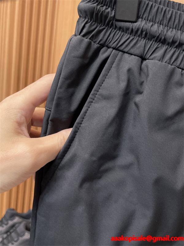 PRADA スーパーコピー プラダ ブラック ダウンパンツ クォイル縫製 直筒 高品質2025秋冬ボトム