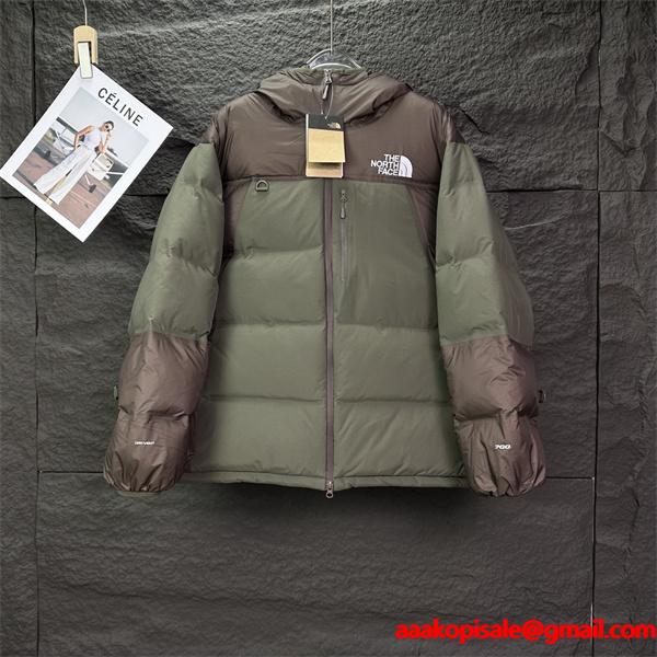 高品質2025秋冬アウター The North Face ザノースフェイス 偽物 黒灰拼色 ダウンジャケット クラシックモデル