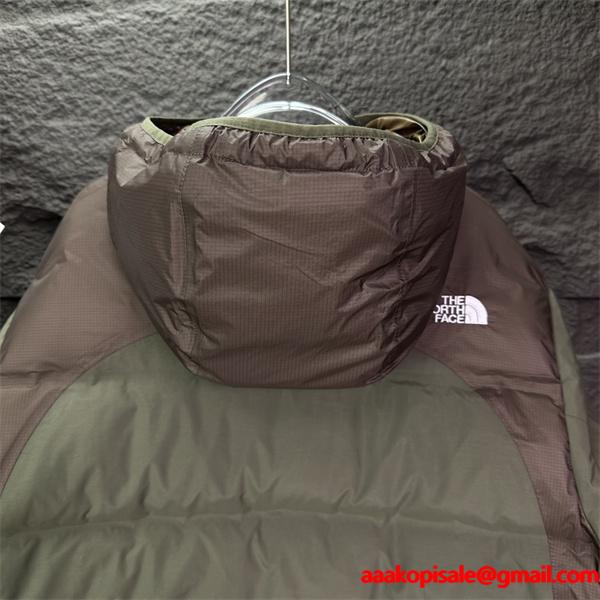 高品質2025秋冬アウター The North Face ザノースフェイス 偽物 黒灰拼色 ダウンジャケット クラシックモデル