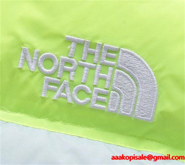 The North Face スーパーコピー 蛍光グリーン拼色ダウンジャケット カップル風 2025秋冬彩り ザノースフェイス
