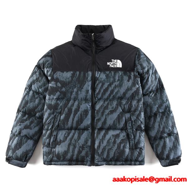 黒灰タイガー柄ダウンジャケット クラシック 2025秋冬注目 The North Face コピー ザノースフェイス