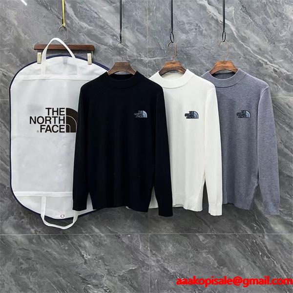 高品質 ザノースフェイス The North Face 偽物 3 カラー半高領ニット 収納袋付 2025秋冬インナー 