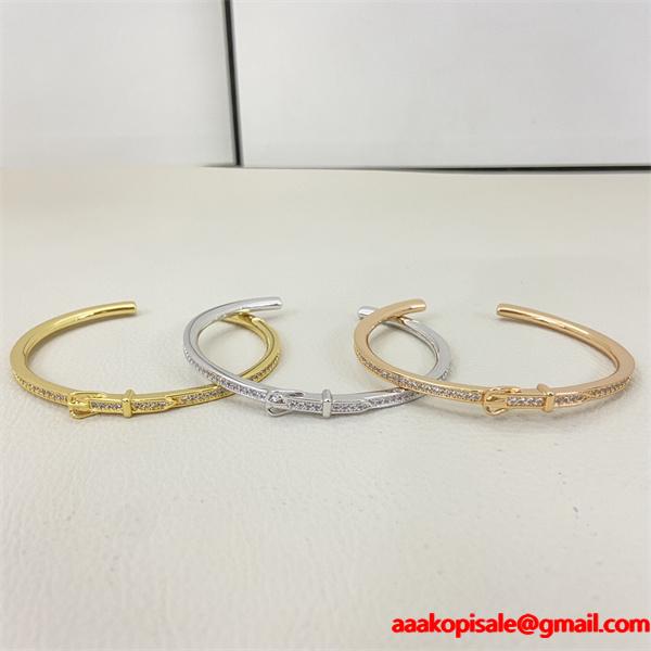 ダイヤ調ベルトバックル 3 色展開 HERMES エルメス 偽物 ブレスレット 高品質アクセサリー