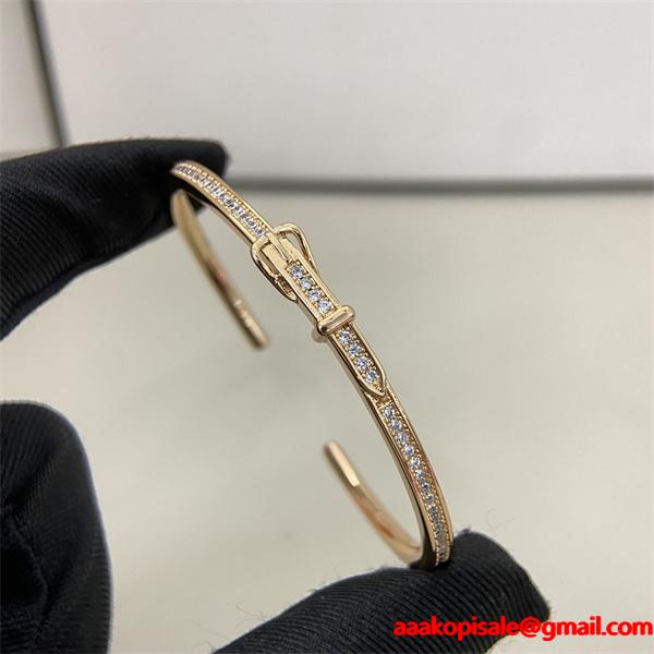 ダイヤ調ベルトバックル 3 色展開 HERMES エルメス 偽物 ブレスレット 高品質アクセサリー