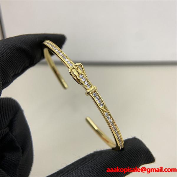 ダイヤ調ベルトバックル 3 色展開 HERMES エルメス 偽物 ブレスレット 高品質アクセサリー