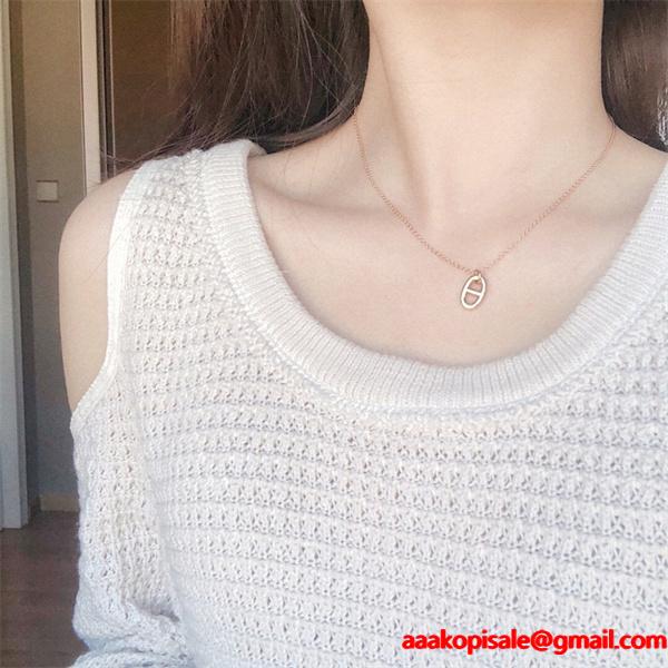 ピッグノーズ柄 2 色展開 エルメス コピー ネックレス 高品質アクセサリー