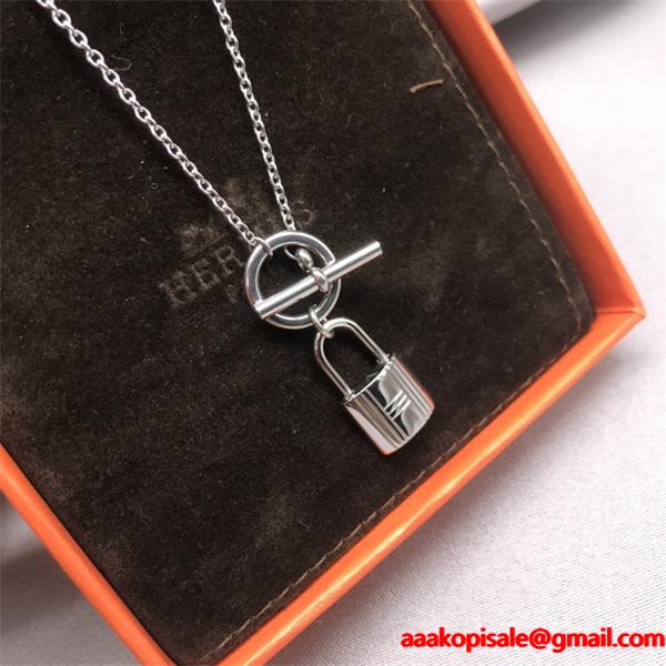ロック & トグル シルバー エルメス スーパーコピー ネックレス 高品質 HERMES　